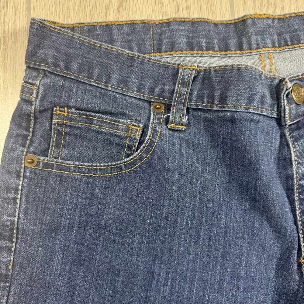 Dearborn Denim Jeans Straight Leg Women’s 33 x 29 Med Wash Stretch Made in USA